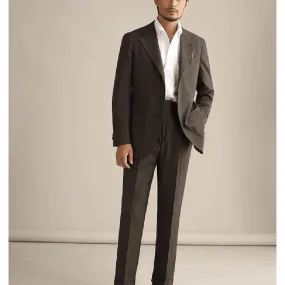 Aidase New Men Suits 2 Pieces Slim Fit Casual Business Formal Brown Notch Lapel Tuxedos for Wedding Groomsmen (Blazer Pants)
