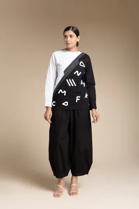 Alphabetic Shift Top Set - Black & White
