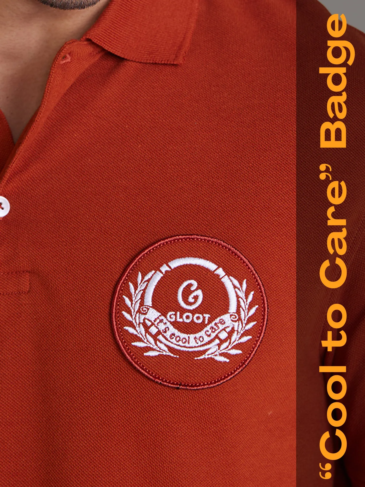 Badge Polo T-Shirt Rust