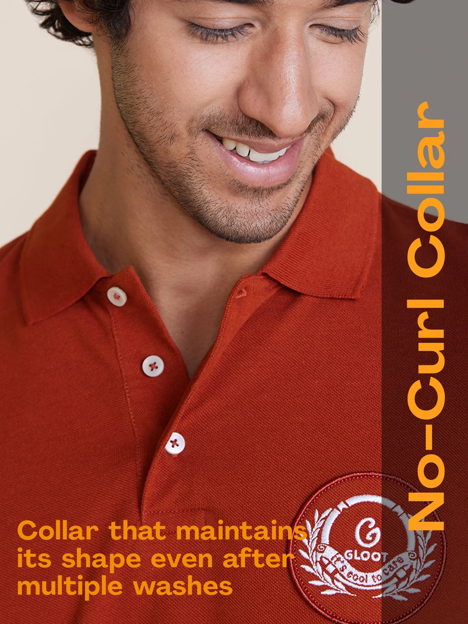 Badge Polo T-Shirt Rust