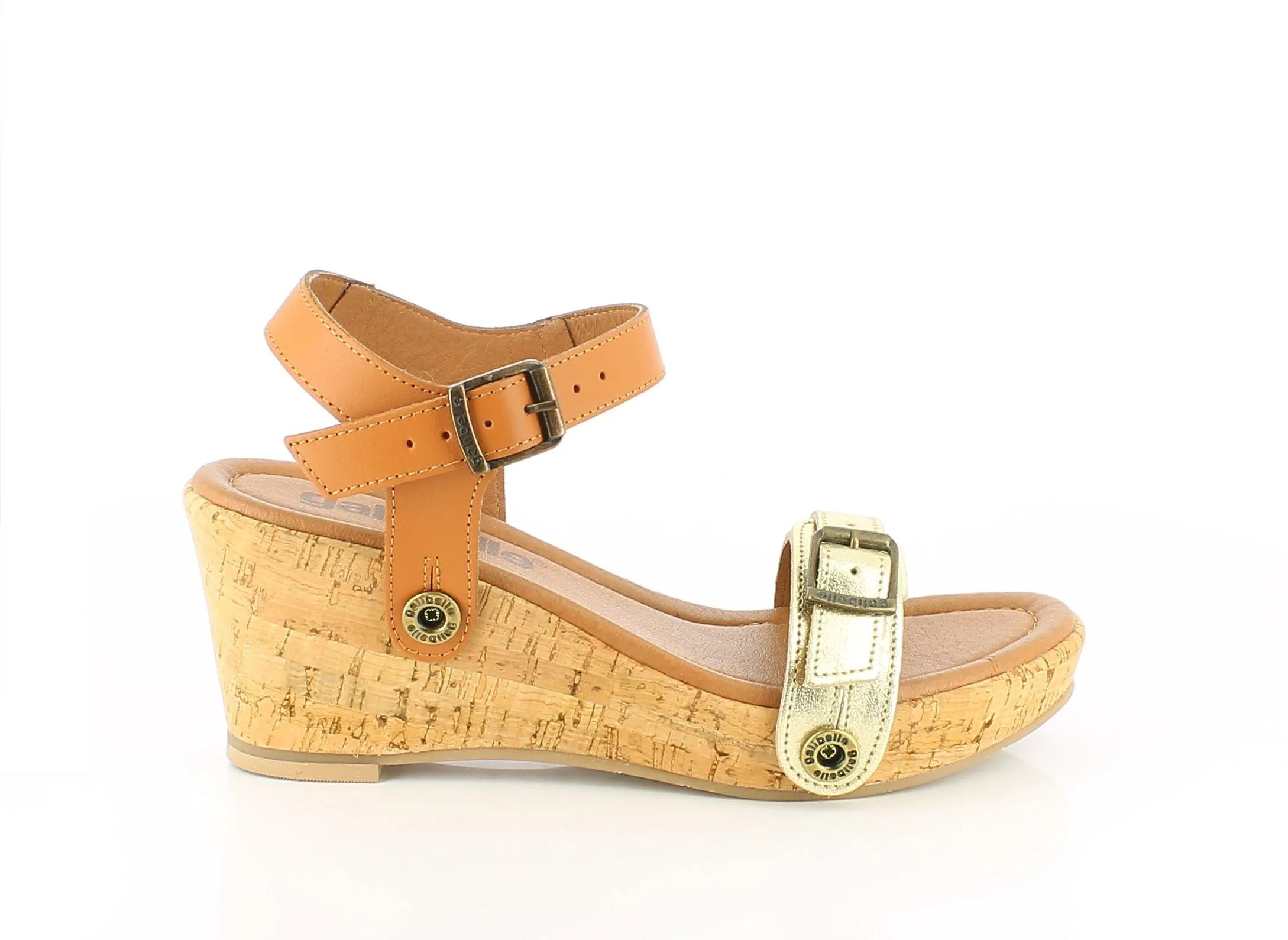 Bruna Cork Pack- Camel, Light Gold, White Snake Straps