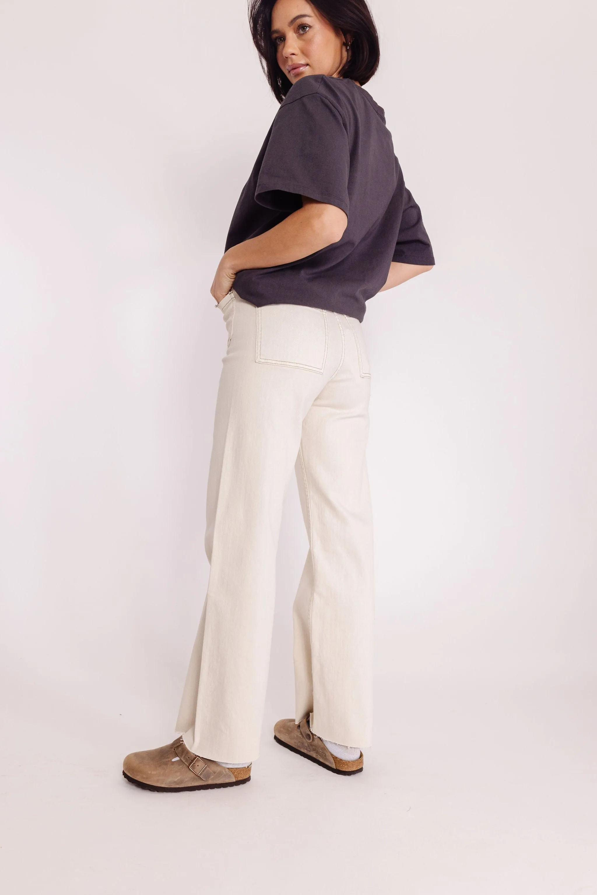 Fergie Pant in Washed Beige