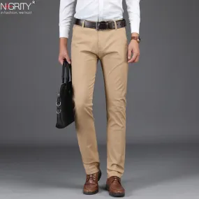 NIGRITY 2018 New autumn winter Men's Fashion Business Casual  long Pants male Elastic Straight formal Trousers plus Size 28-42