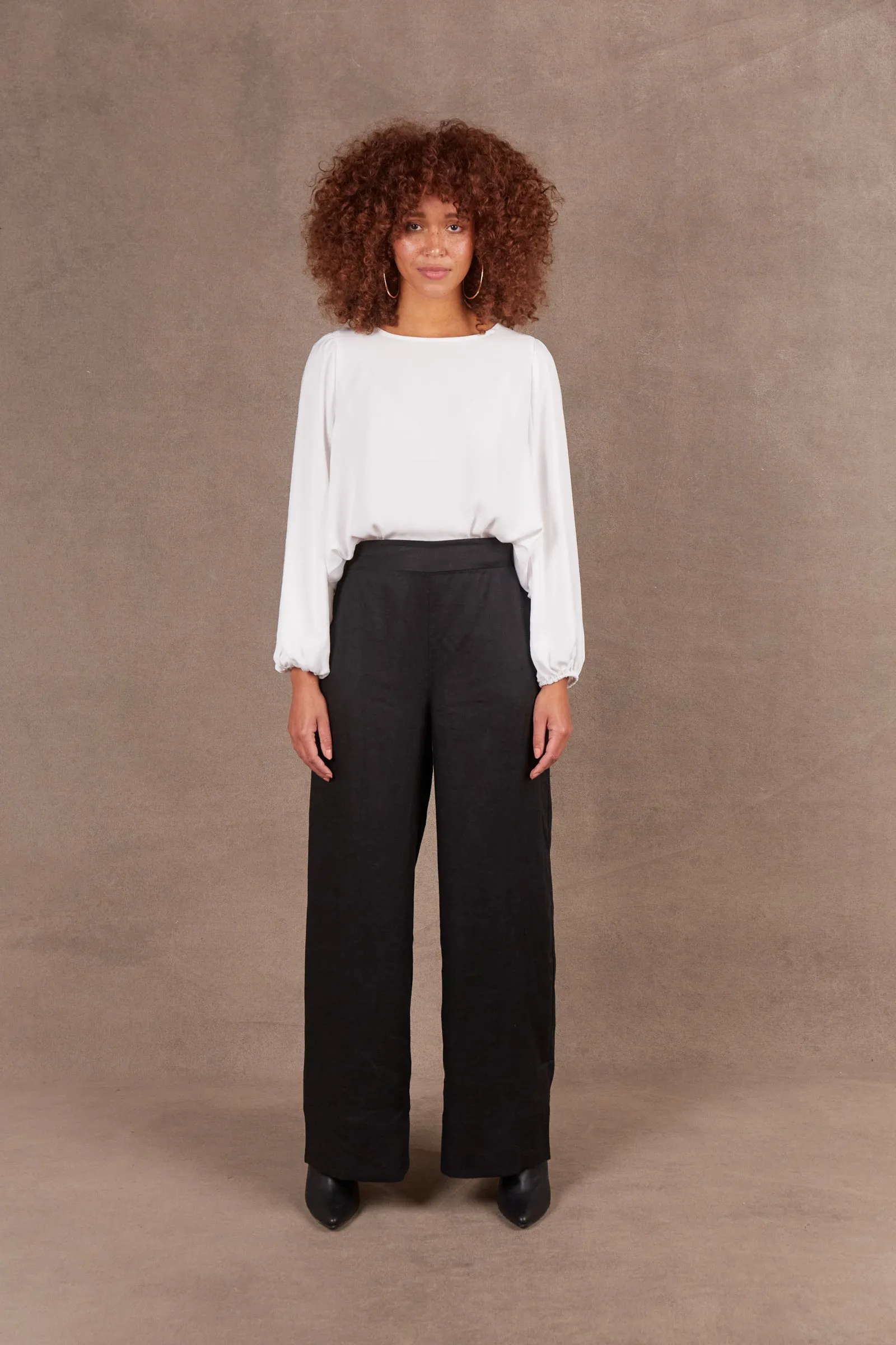 Studio Linen Pant - Ebony Black