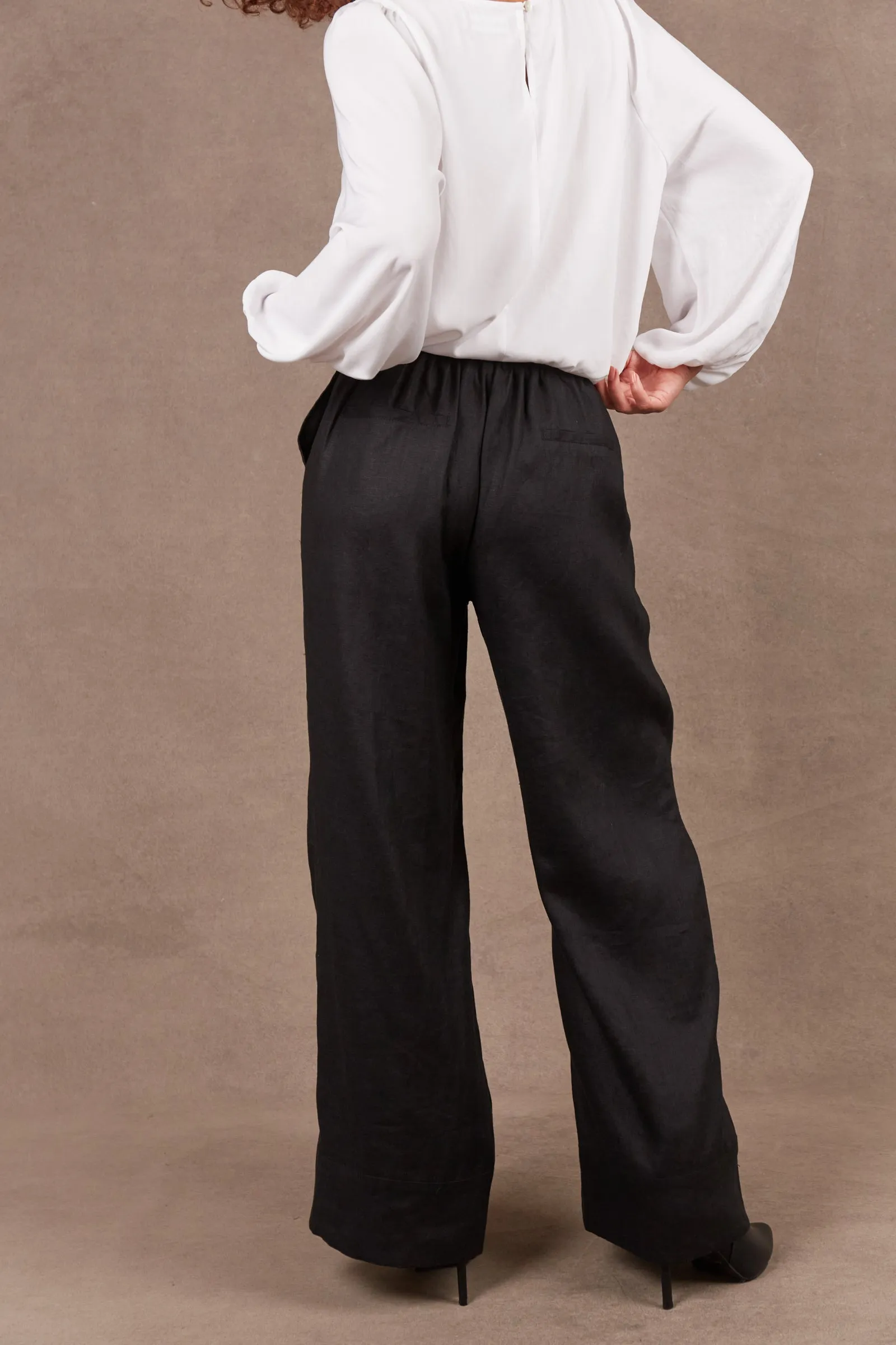 Studio Linen Pant - Ebony Black
