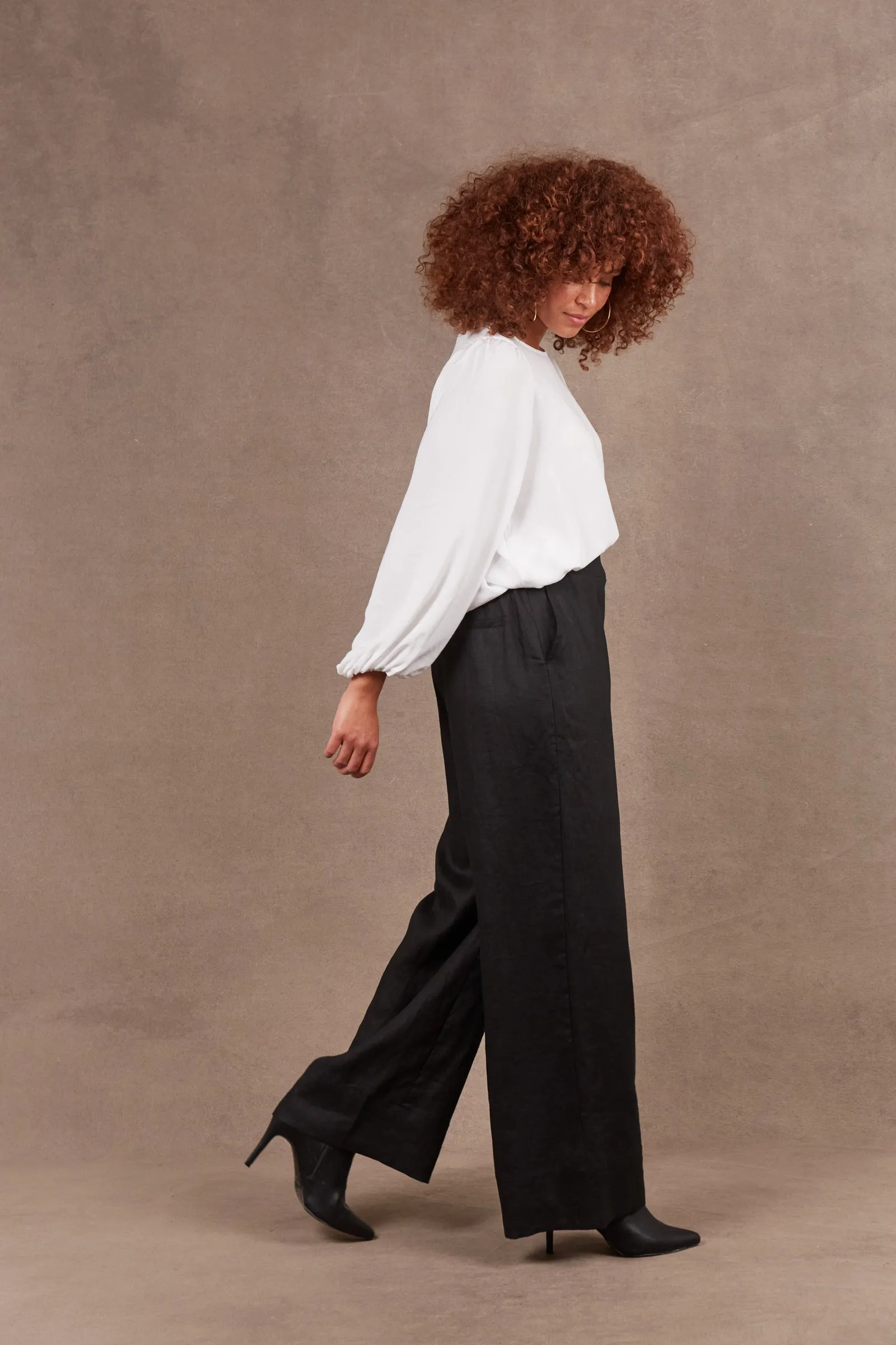 Studio Linen Pant - Ebony Black
