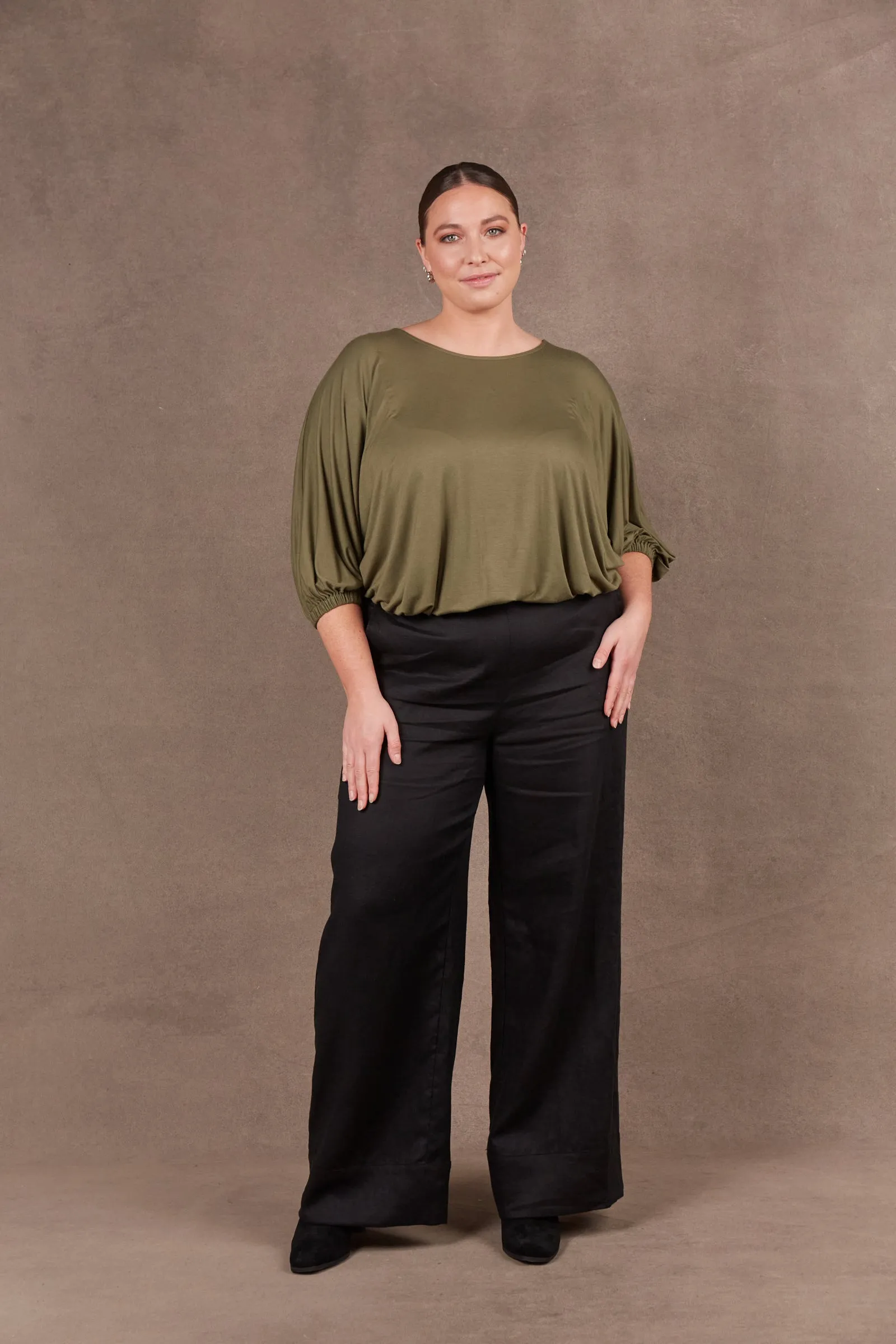 Studio Linen Pant - Ebony Black